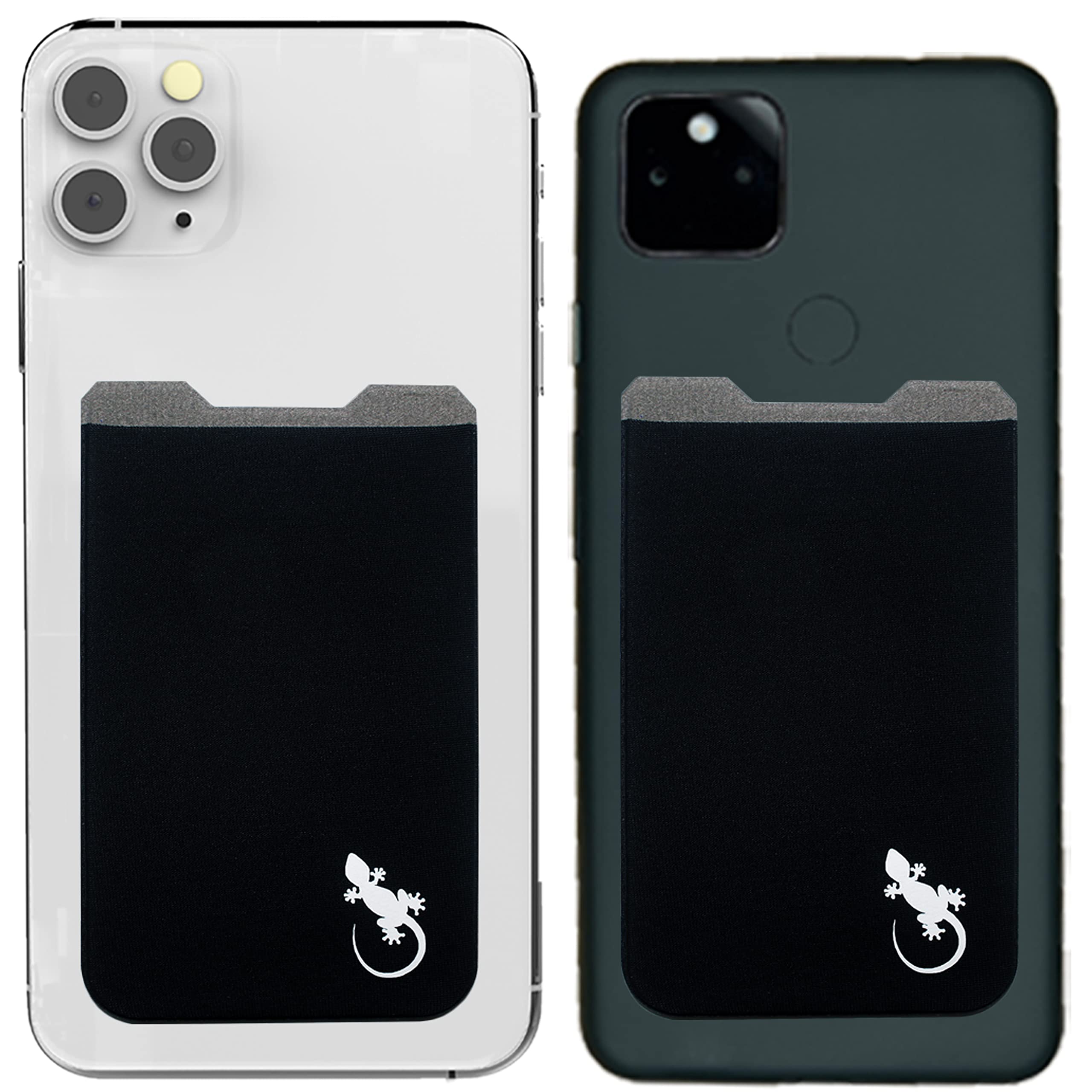 Phone Wallet - Adhesive Card Holder - Cell Phone Pouch - Stick on Lycra Pocket by Gecko - Carry Credit Cards and Cash
