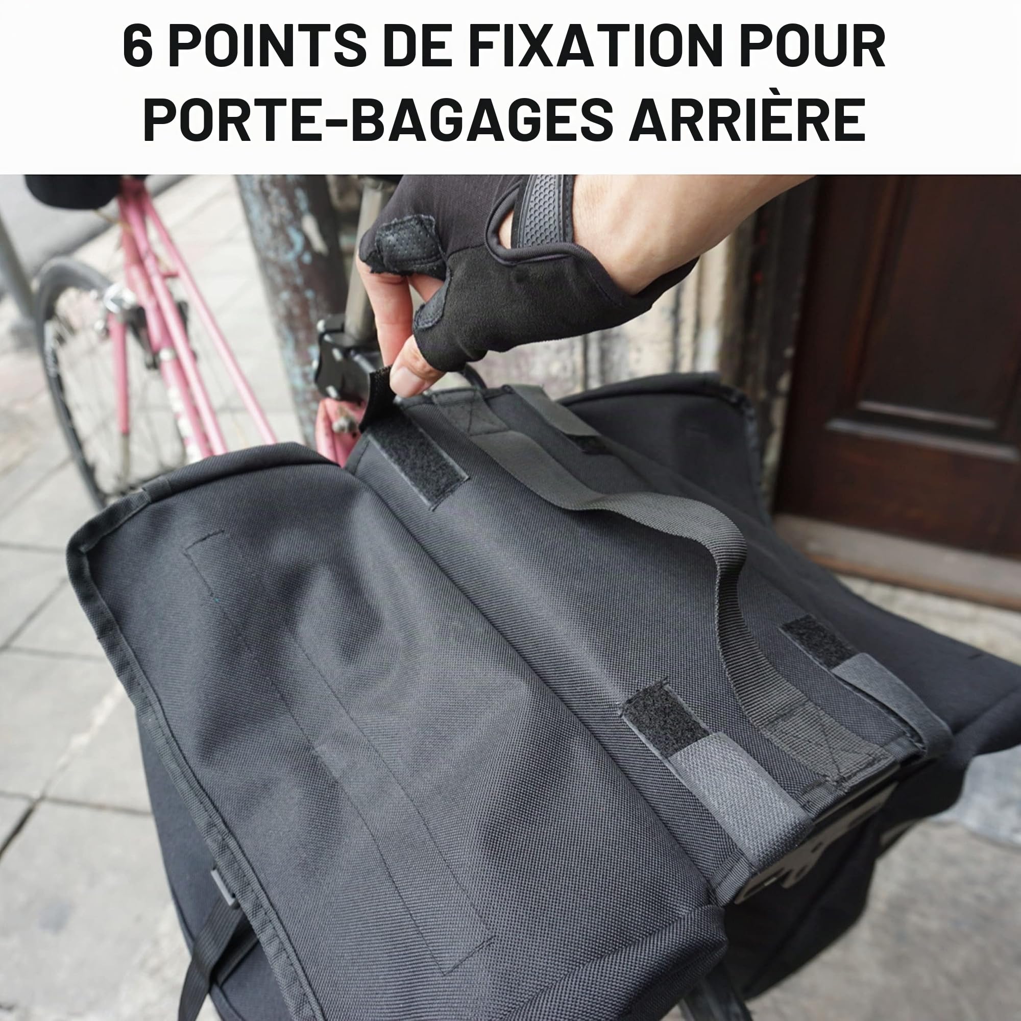 Vincita Sacoches latérales de vélo résistantes à l'eau à Double Sacoche à Chargement par Le Dessus - avec Housse de Pluie, Grande réfléchissantes