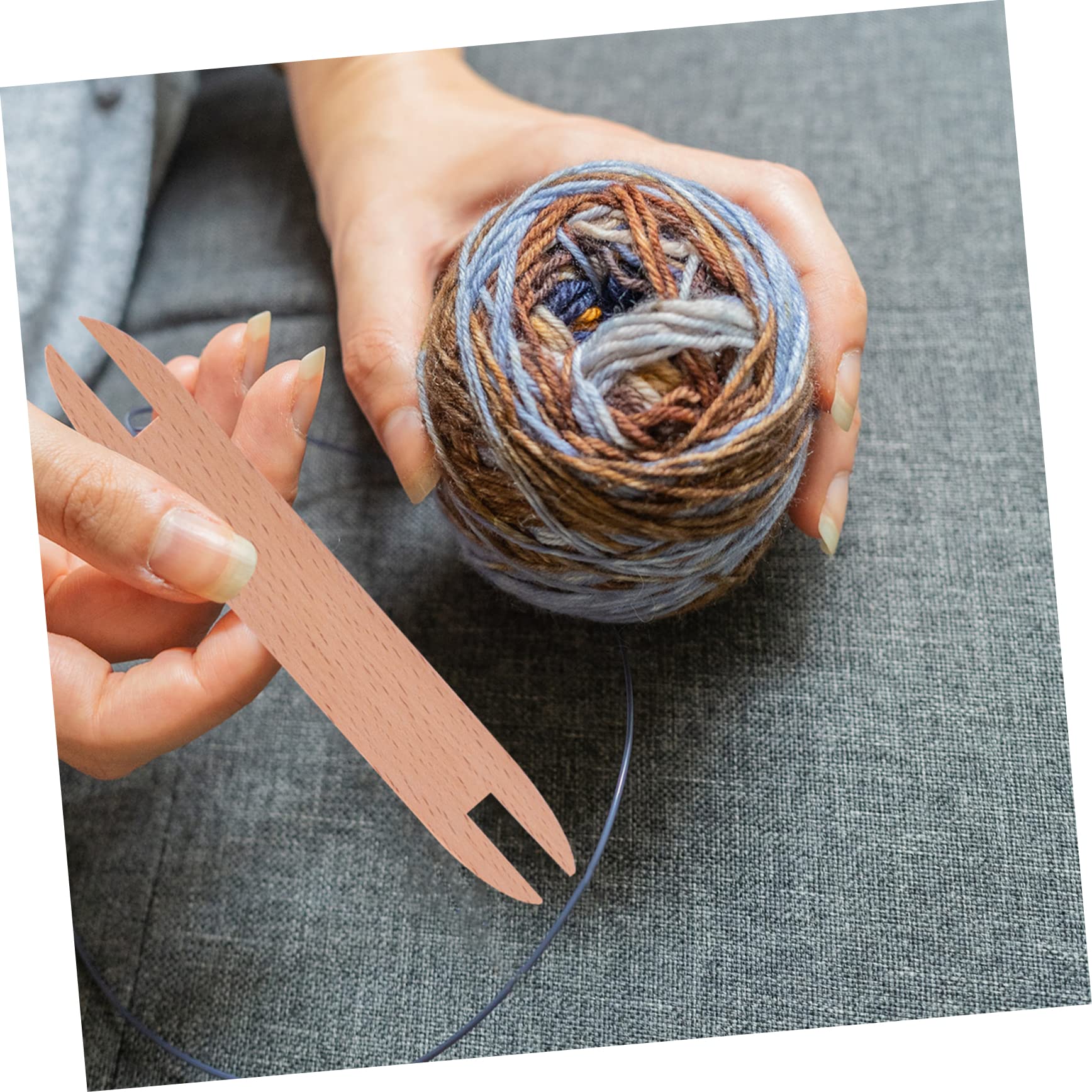 Uonlytech 3 Juegos Herramientas Madera para Manualidades Diy Agujas de Crochet y Telar para Bufandas Suéteres y