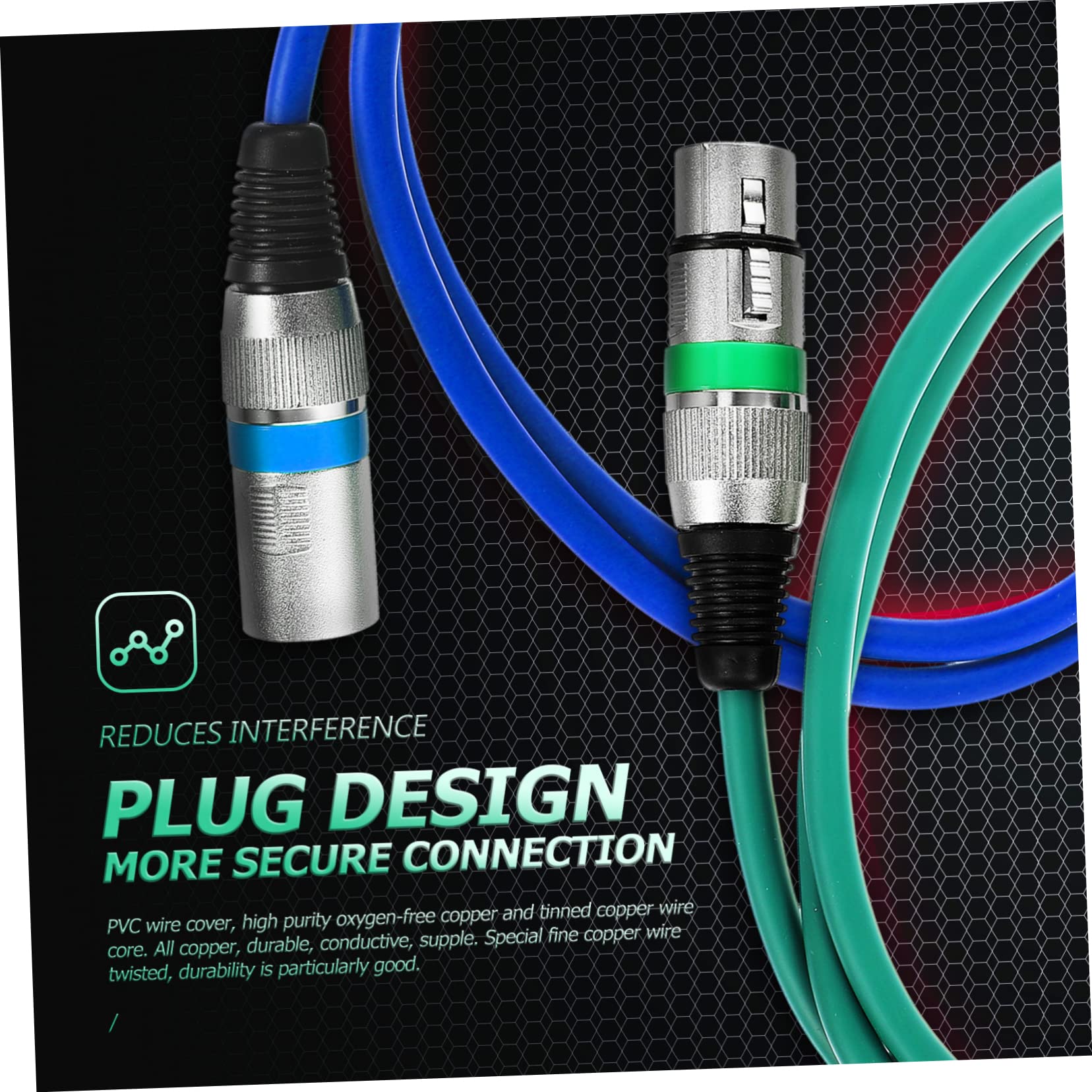 Cavo Xlr Bilanciato per Microfono, 5 Pezzi, 1m, Connettore Maschio-femmina, in Rame e Pvc, Connessione Flessibile per Matrimoni e Feste