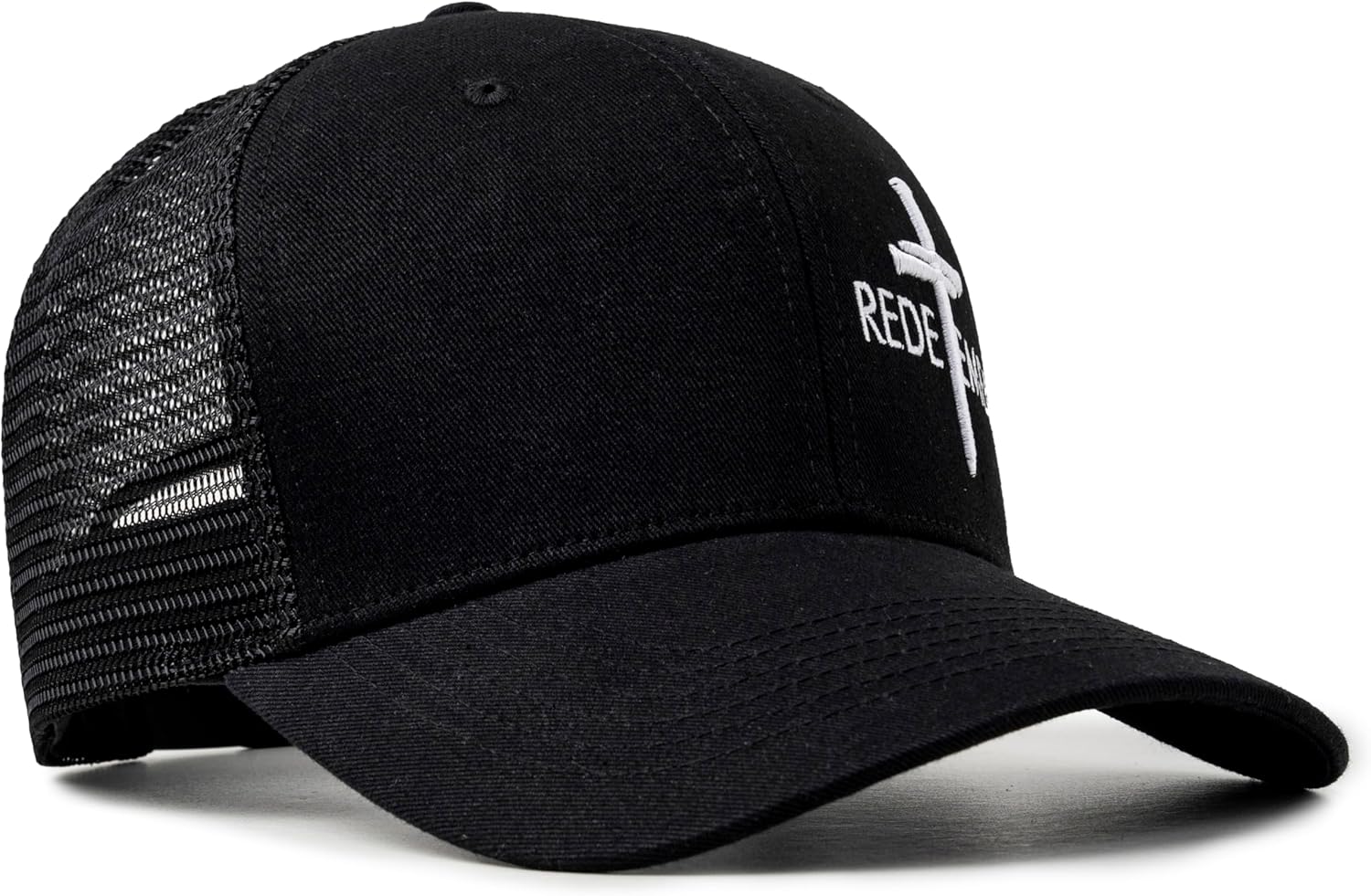 Christian US Flag Hat for Men Women, Faith Over Fear Cross Hat, Jesus USA Flag Leather Patch Adjustable Baseball Cap - Image 6