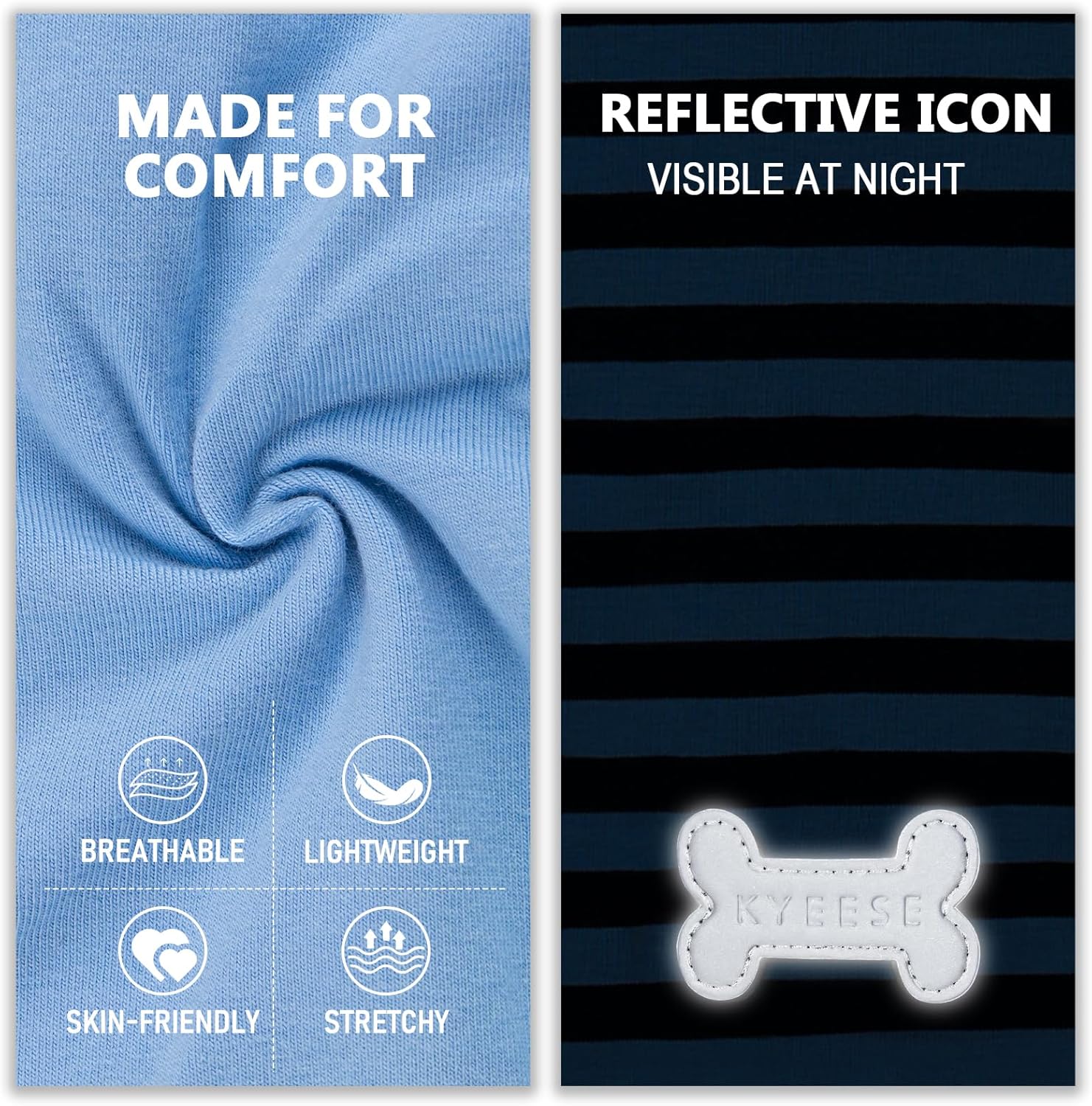 KYEESE 2Pack Dog Shirt, Soft Striped Dogs T Shirts, Lightweight Doggie Tank Top Cat Clothes, Sleeveless Dog Shirt for Small Dogs, Stretchy Pet Vest, Dark Blue, Medium - Image 4