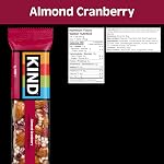KIND Healthy Snacks Barres, canneberges à amandes, sans gluten, collations haute fibre, 5g Protéines, 12 Nombre