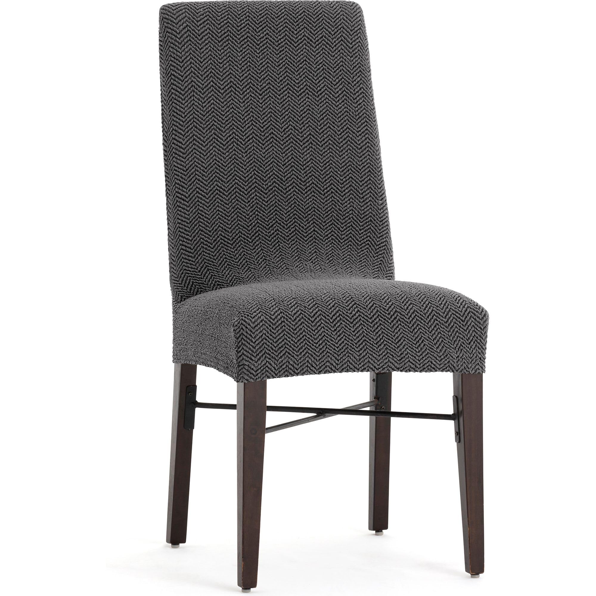 ECOMMERC3 | 2 Super Stretch Fabric Chair Covers - Dark Grey Chair Covers Bi-elastic, Breathable and Adaptable to Multiple Models, Protection Against Daily Wear and Tear