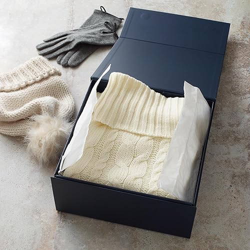 Miniatura 8 de CECOBOX Caja de regalo de 6 x 6 x 2.75 pulgadas, caja magnética plegable mate negra con tapa para regalo, embalaje, dama de honor, cumpleaños,