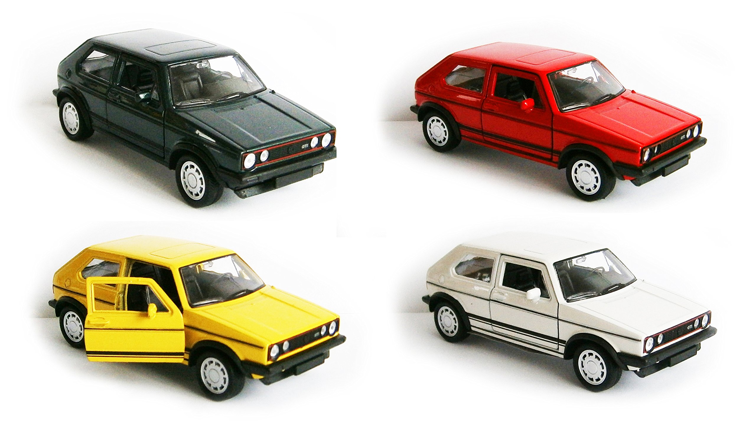 Volkswagen Golf I GTI Modellino auto in metallo con motore di ritiro VW modello auto giocattolo 4 varianti Welly 77 (verde metallizzato)