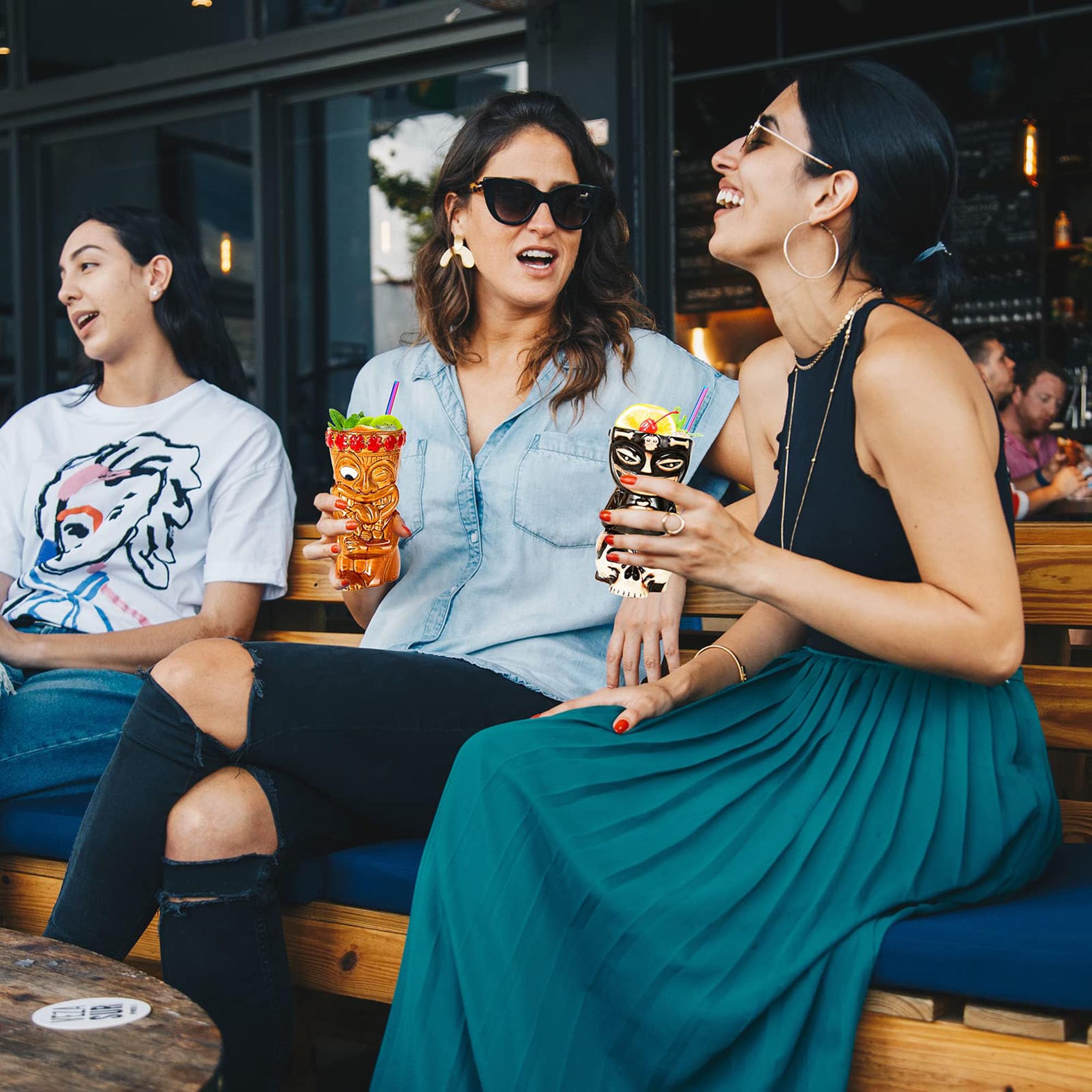 Set van 2 Exotische Tiki Mokken voor Cocktails - Keramische Hawaï