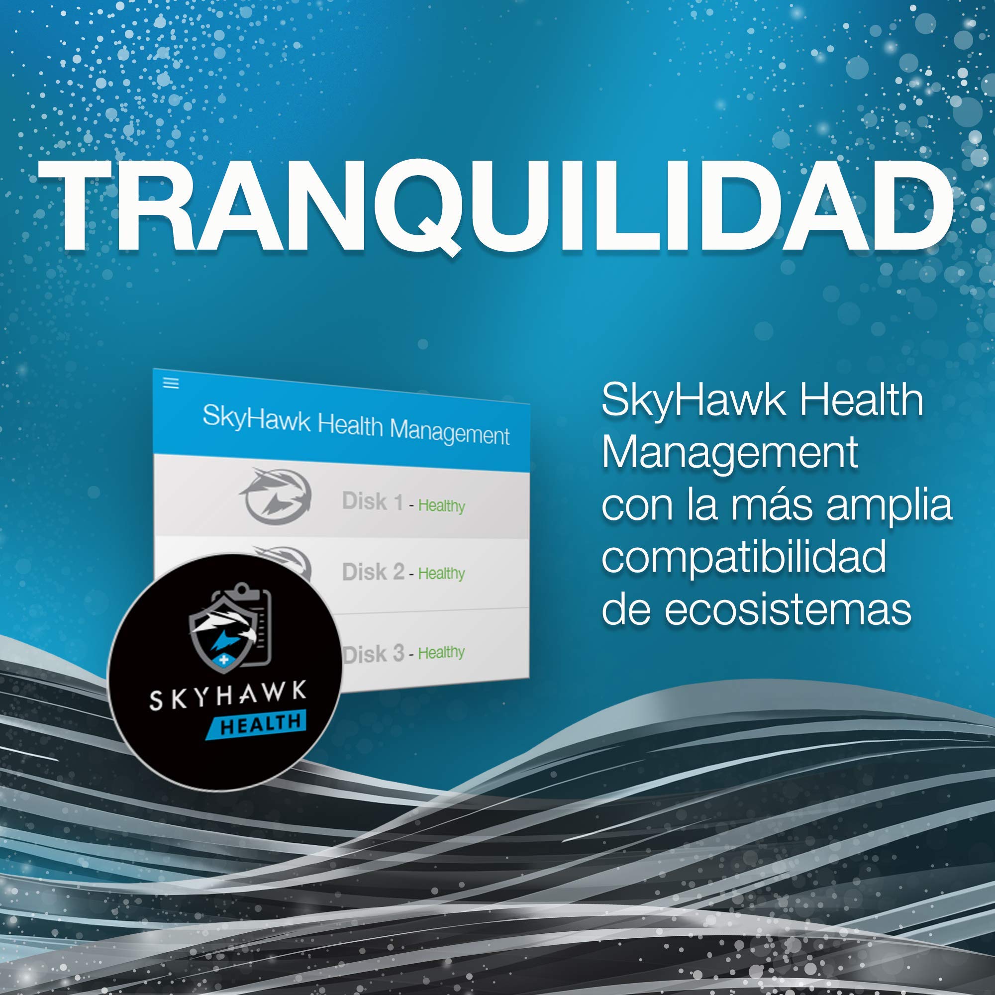 Seagate SkyHawk, 8TB, Unidad de disco duro interna de vigilancia, HDD, 3,5 in, SATA