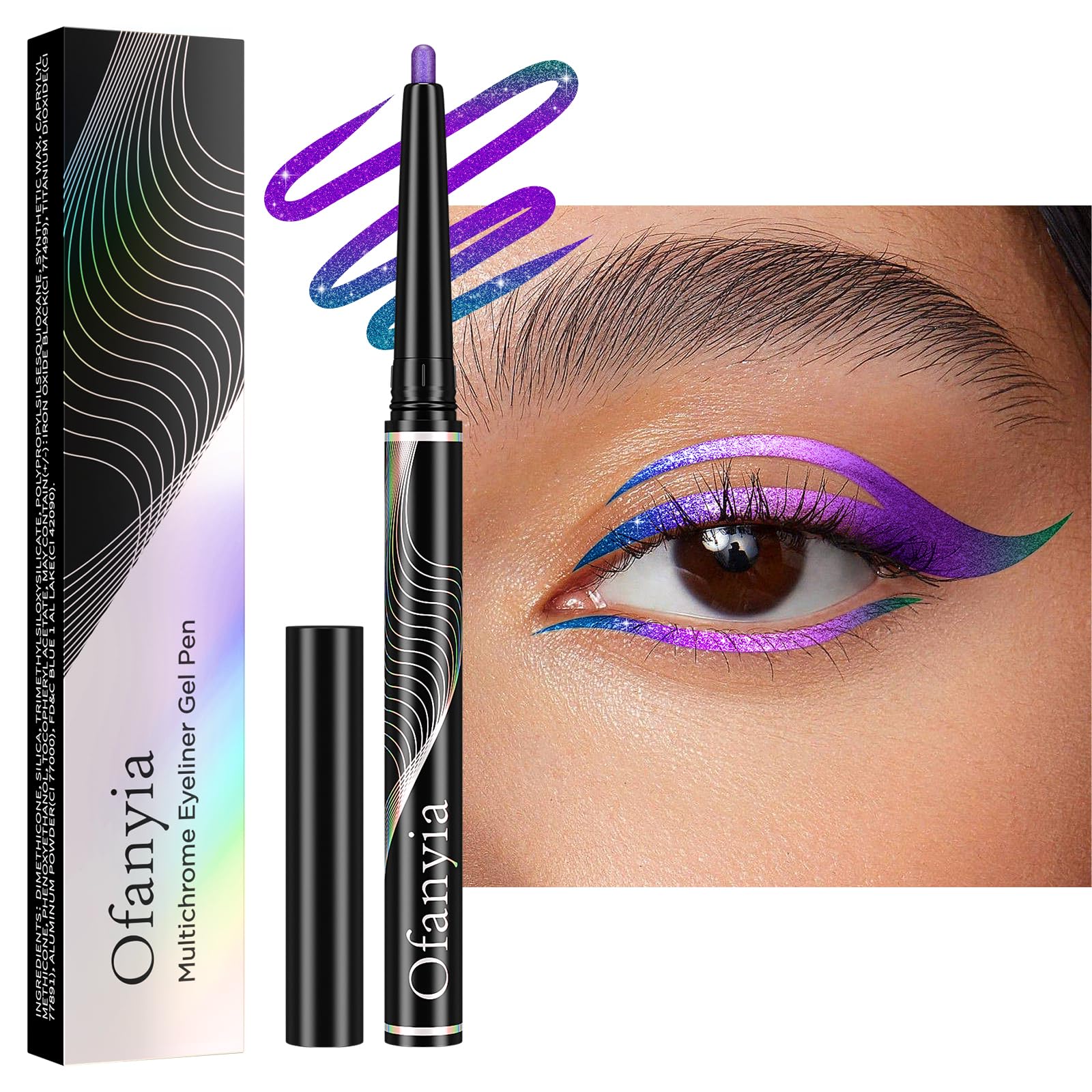 Greyghost Matita Eyeliner Retrattile Multicolore, Eye Liner Waterproof Smudge Proof Metallic Eyeliner Pen 24h Long-Lasting Gel Eyeliner High Pigmented Eyeliner Pencil (#04)