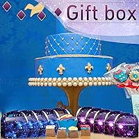 Vista 7 de Nezyo 24 cajas de regalo de fiesta espacial de 4.8 x 2.4 x 5.2 pulgadas, cajas pequeñas de galaxia a dos aguas, sistema solar, planeta, cartón