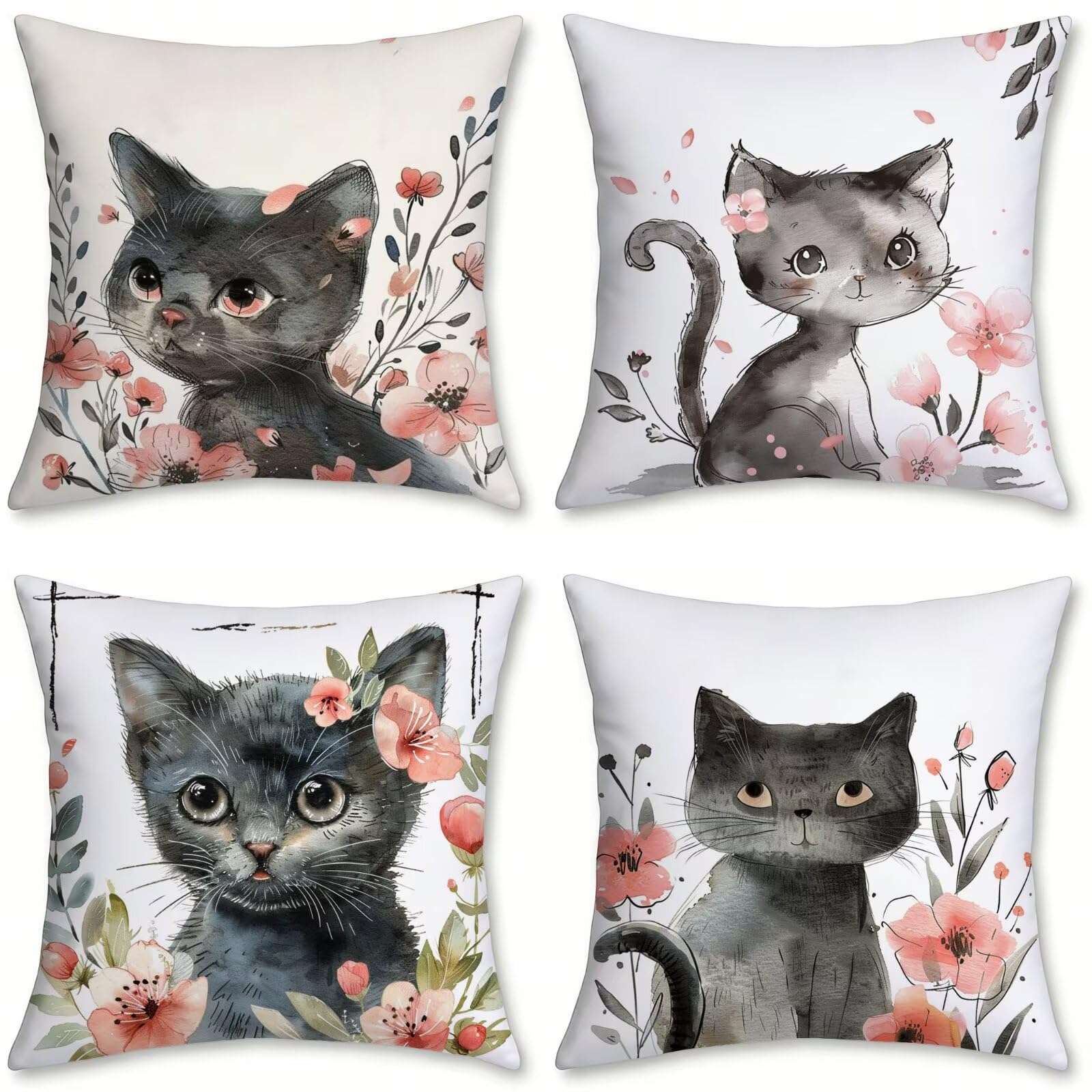 Coussin exterieur lot de 4 pour deco jardin et canape de terrasse impermeable o-688