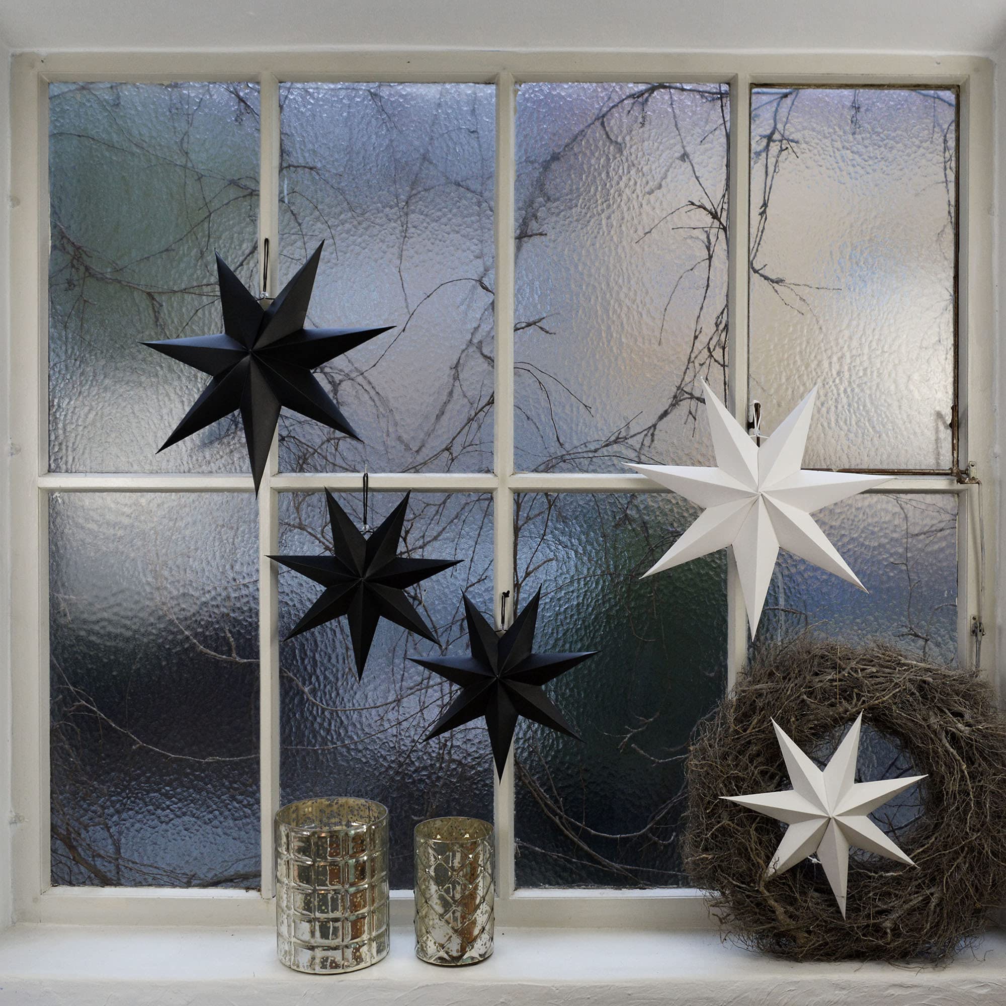 Frau WunderVoll Faltstern 70cm - Matt Schwarz Für Weihnachtsdeko