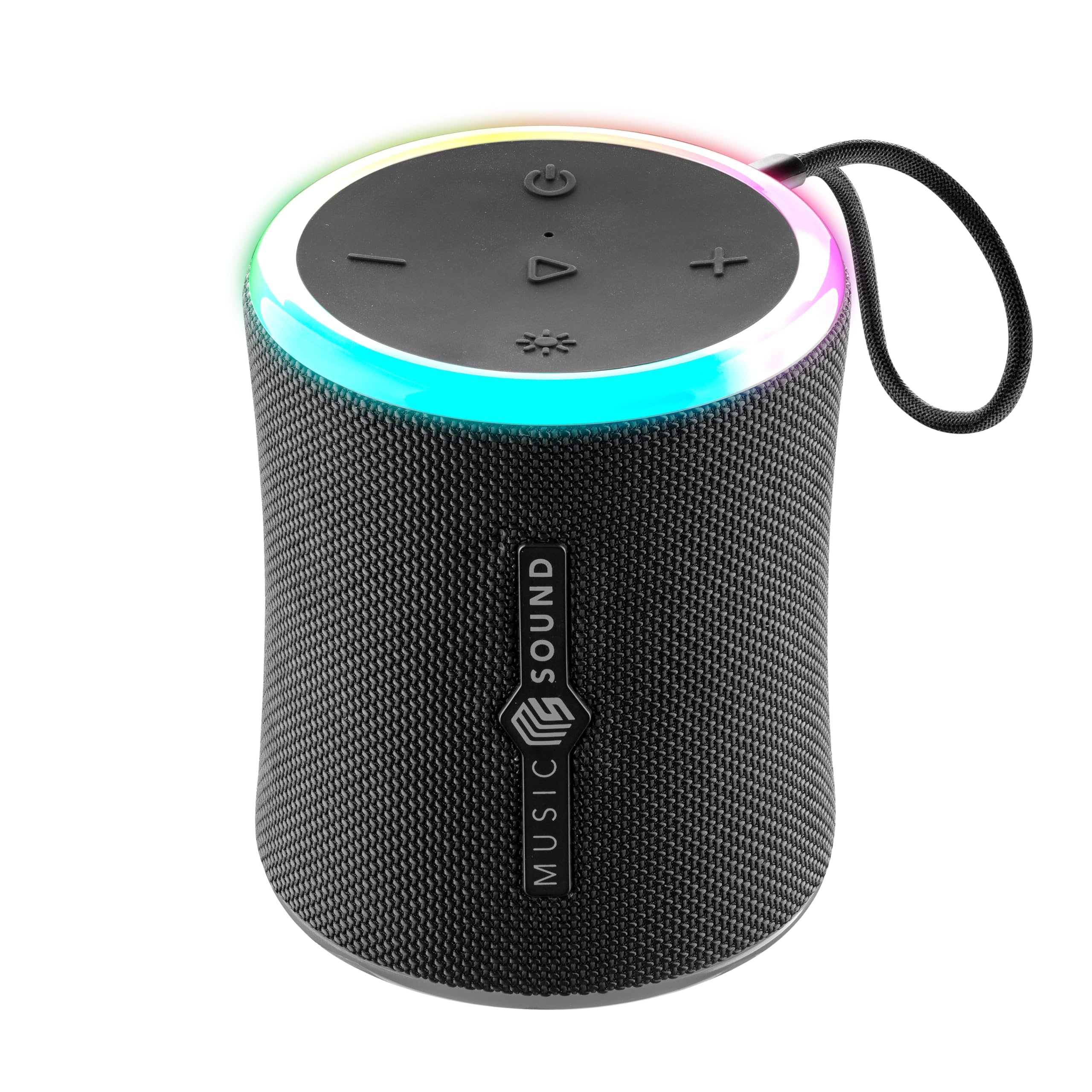 Music Sound Aura 10W - Enceinte Bluetooth Portable - Noir - IPX6 - Lumières RGB