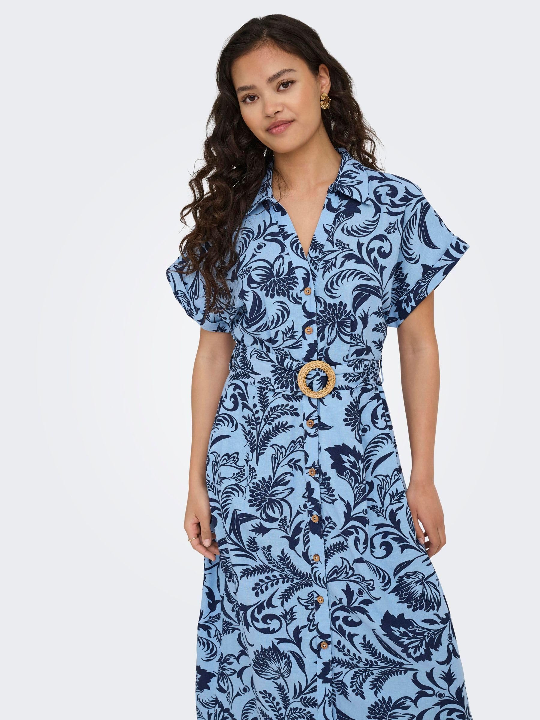 ONLY Female Hemdblusenkleid ONLJAKIRI Leinen Langes Kleid | Shirt dress