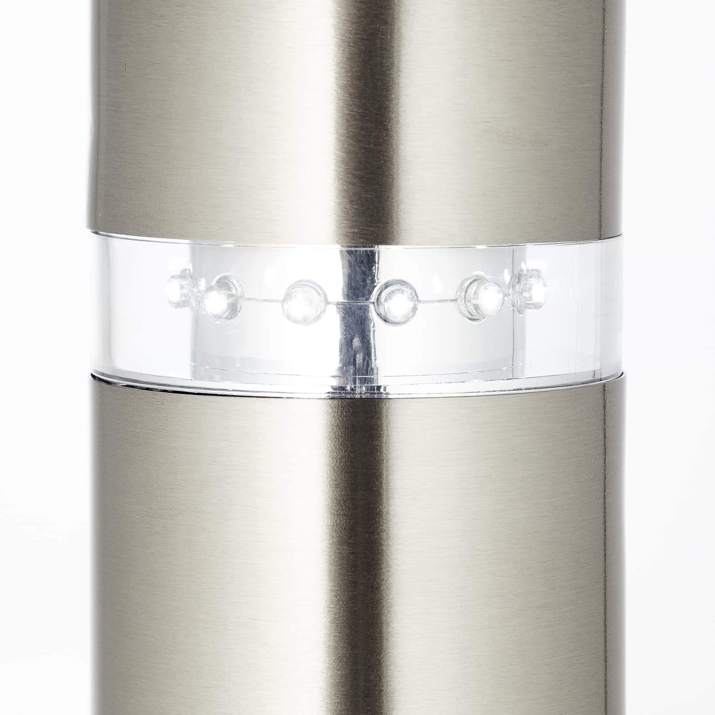 Brilliant Lampada a LED con piedistallo in acciaio inox, lampada per esterni con sensore di movimento regolabile e interruttore crepuscolare per luce decorativa a LED, lampada a colonna resistente