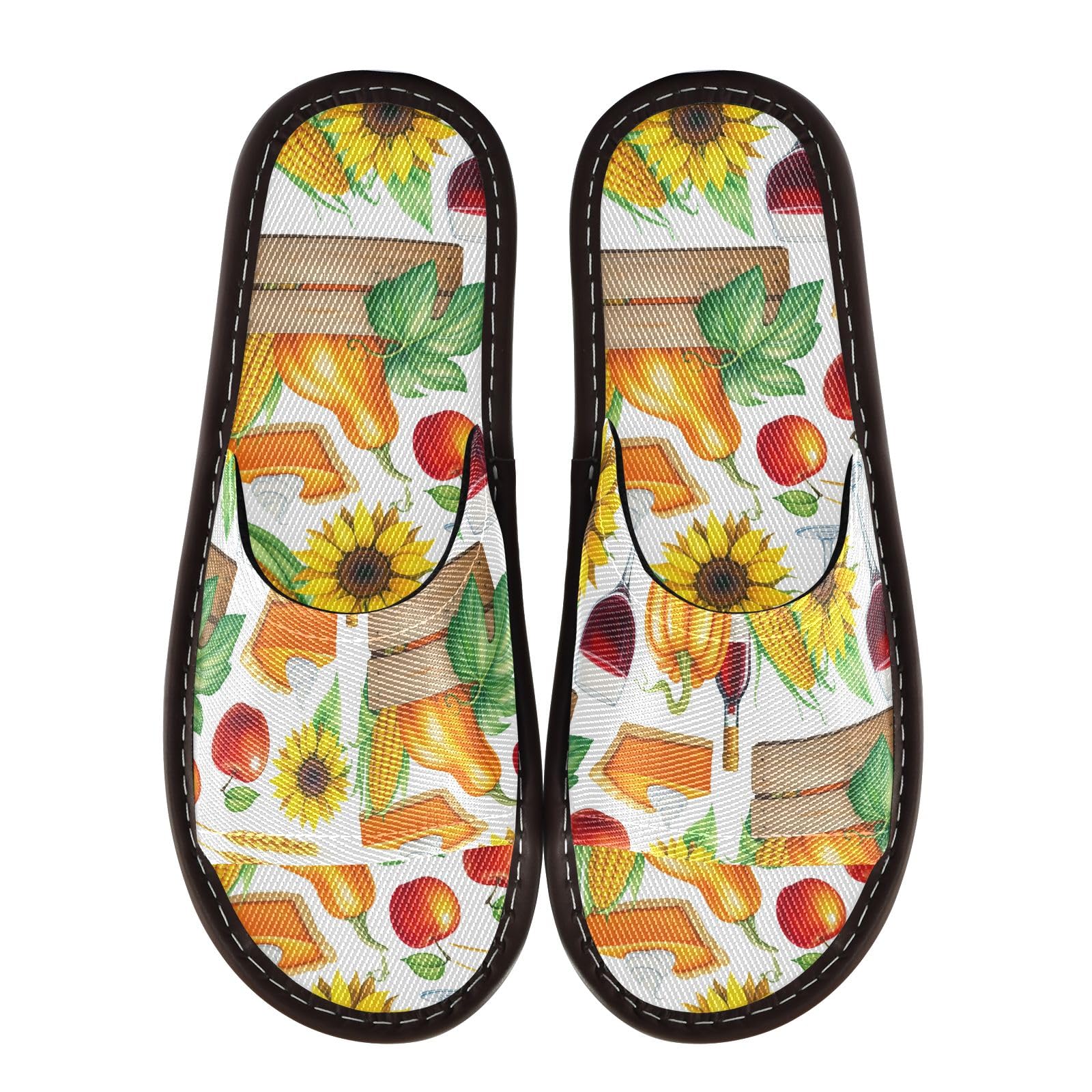 CHIFIGNO Guests Comfortable Non-slip Slip-on Spa Shoes for Hospital and College Dorm Size 6.5-7