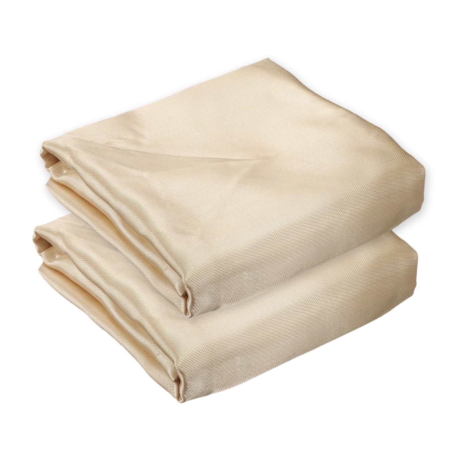 QUARKZMAN 2Pcs Manta De Soldadura Ignífuga 240x180 Cm, Tela Resistente Al Calor De Fibra De Vidrio, Manta Protectora contra Calor Y Fuego, Suministros De Protección, 0.6 Mm De Grosor, Dorado