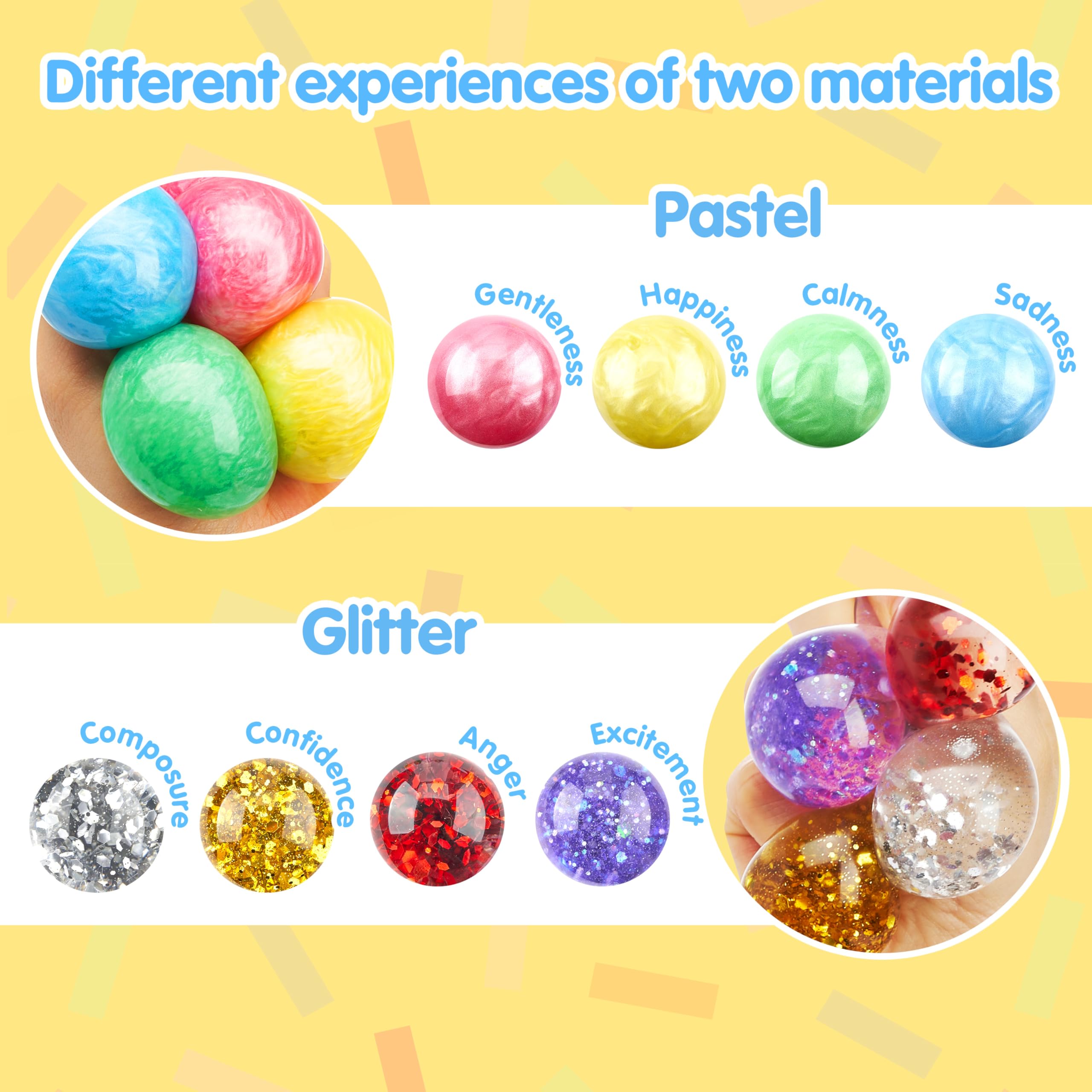 JOYIN Confezione da 24 mini palline antistress, palline da schiacciare per adulti e bambini, bomboniere per feste di compleanno, giocattoli sensoriali da spremere