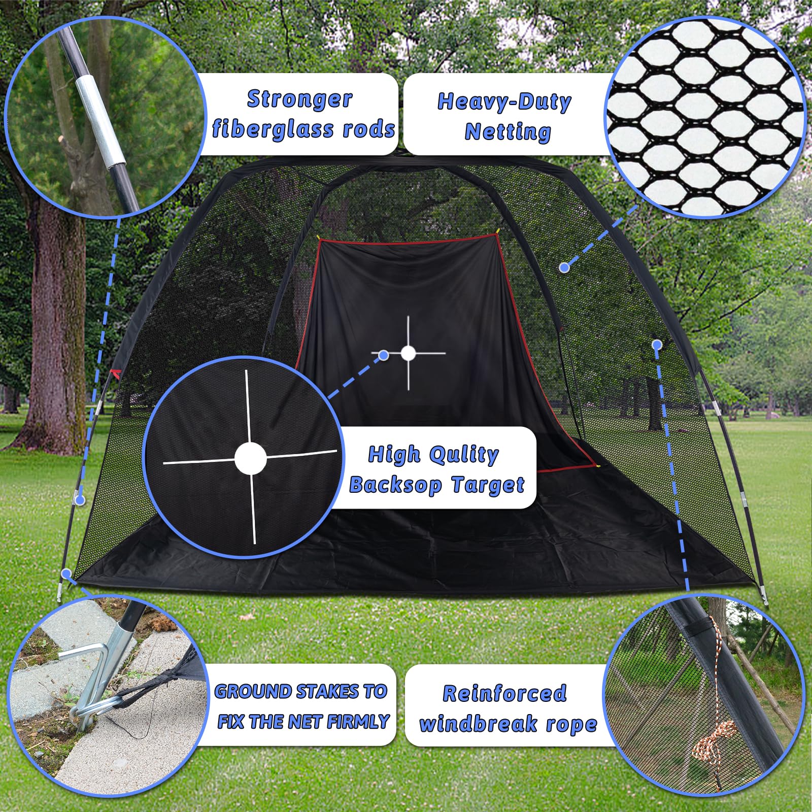 Kapler Reti da golf per cortile da 3,5 x 1,8 m, rete da golf portatile per casa, interni, esterni, garage, campo da golf, con bersaglio e borsa per il trasporto, regalo per uomini e bambini