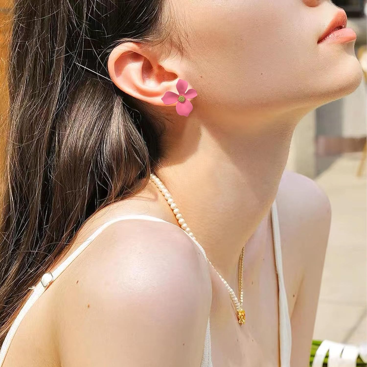 Baked Paint Flower Stud Earrings for Women Irregular Petal Earrings Small Floral Earrings Jewelry Accessories - Image 2