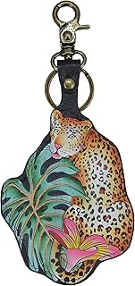 Anuschka Womenâ€™s Genuine Leather Bag Charm - Hand Painted Exterior - Jungle Queen