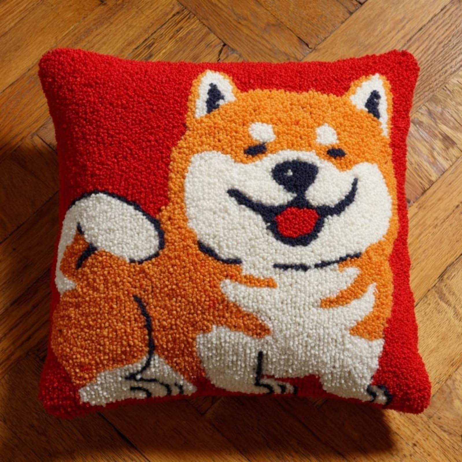AxiangziK Latch Hook Pillow Kits with Yarn,Akita Inu Animal Dog
