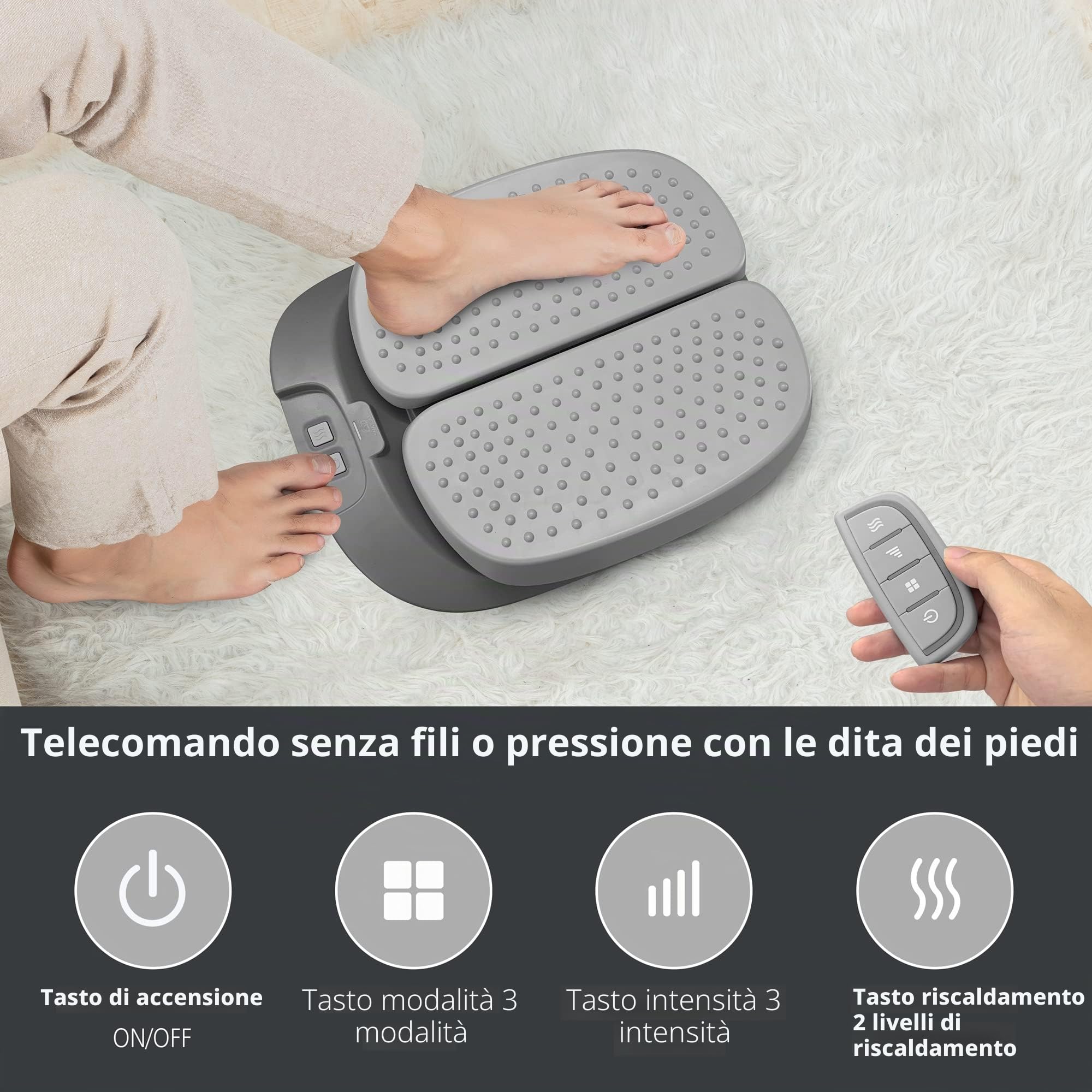Snailax Massaggiatore per piedi con calore, massaggiatore per piedi con vibrazione, 2 in 1, scaldapiedi con 5 modalità di massaggio, regali calore casa