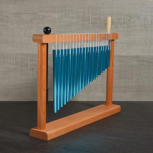 Miniatura 4 de Campana de Viento de Mesa de 20 Tonos, Campanilla, Instrumento de Percusión Musical con Mazo, Azul