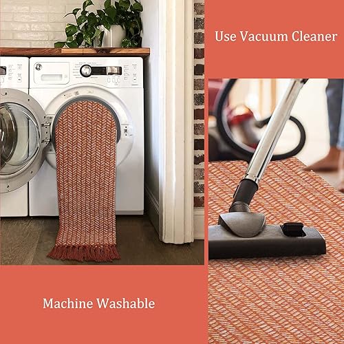 Miniatura 5 de Lahome Alfombra de algodón boho, 2 x 6 (óxidonaranja)