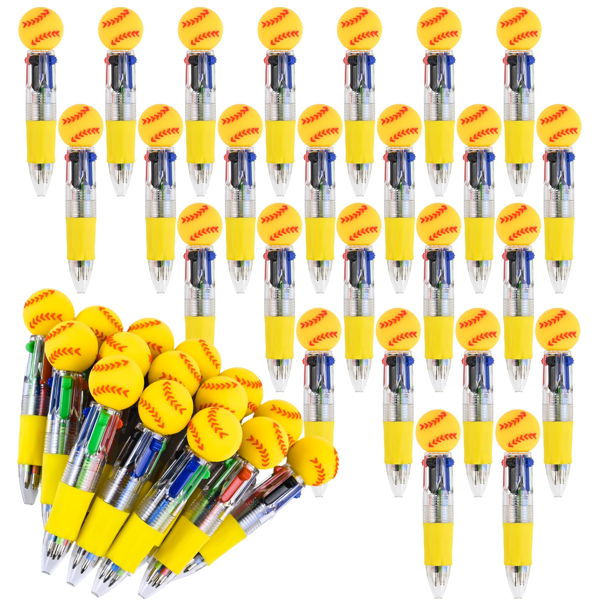 Photo 1 of ** does not come with all 25 **
LiYiQ 25 Pcs Softball Multicolor Pen in One Cartoon Cute Fun 4-in-1 Cute Pens Bulk Kawaii Softball Shape Cool Ballpoint Pens Fun Gifts
