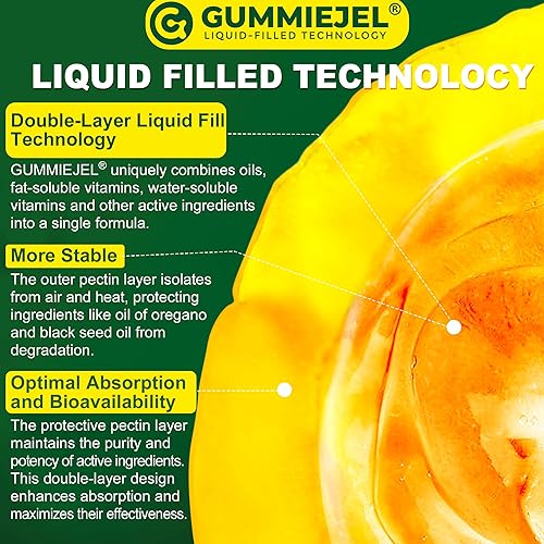 Miniatura 7 de Aceite de orégano con gomitas rellenas de aceite de semilla negra