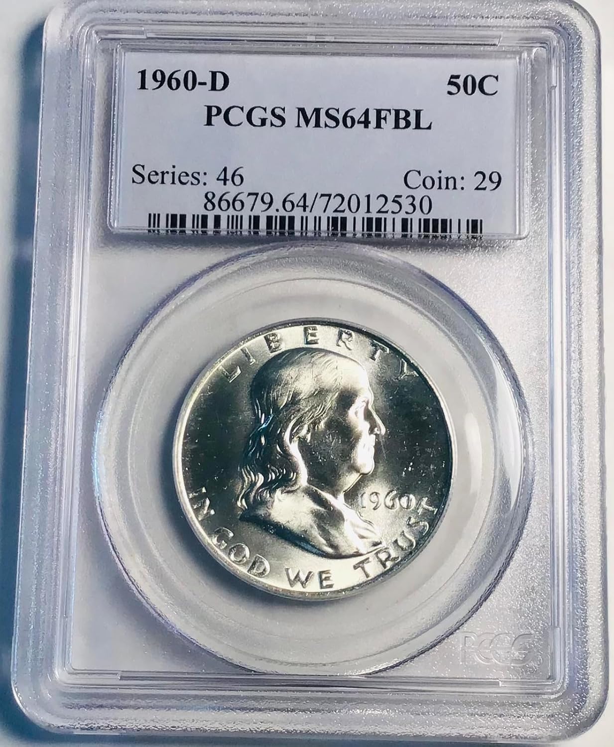 1960 D Franklin Silver MS64 FBL Half Dollar PCGS Mint State