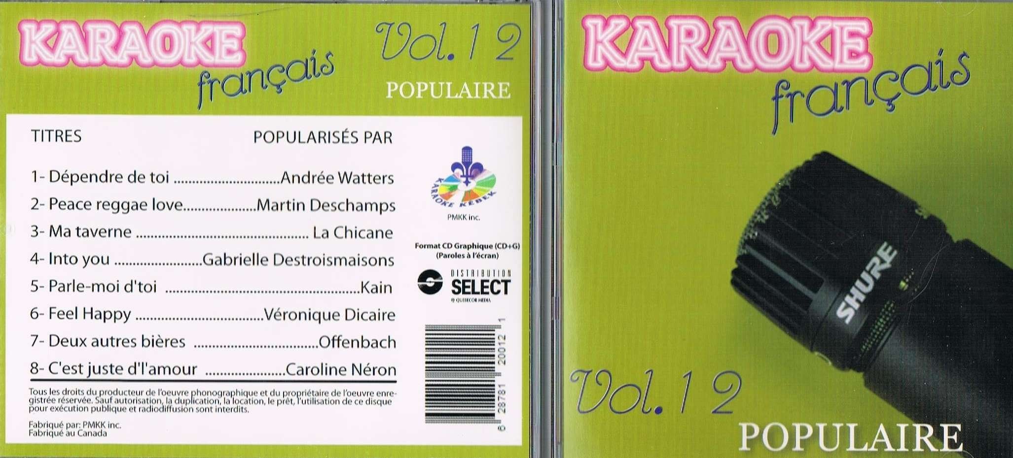 KARAOKE - V12 KARAOKE FRANCAIS: POPULAIR [Audio CD] KARAOKE