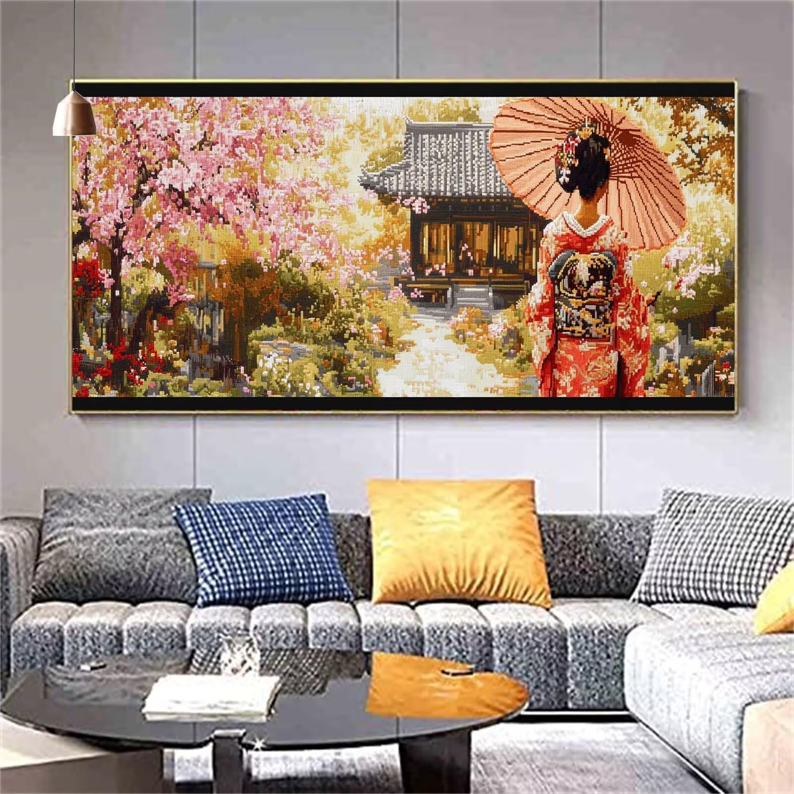 Diamond Painting Adulte,Diamond Painting Mademoiselle Peinture Diamant Japonais Diamond Painting Enfant 5D Perle Diamant a Coller,Cristal Painting Set Decoration Chambre Cadeau Femme 70x200cm Z846