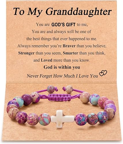 Tarsus Granddaughter Gifts from Grandma, To My Granddaughter Cross Bracelet Chri