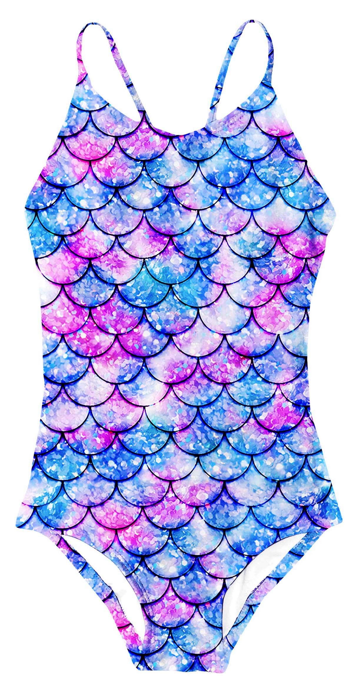 AIDEAONEGirls Swimsuit 3-12 Years One Piece Bathing Suit Quick Dry Beach Swimwear