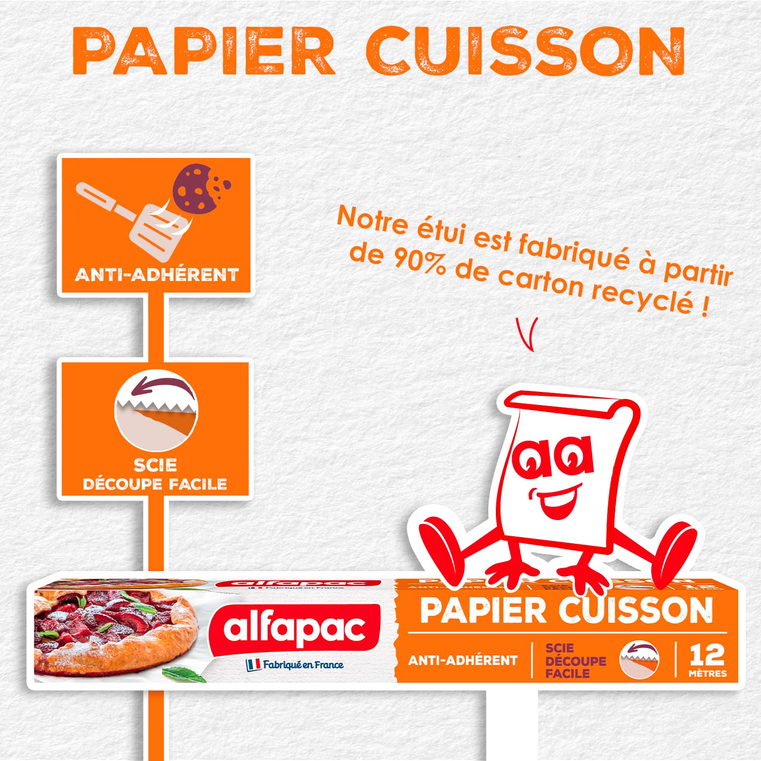 Papier cuisson anti-adhérent 12M Alfapac Fabriqué en France