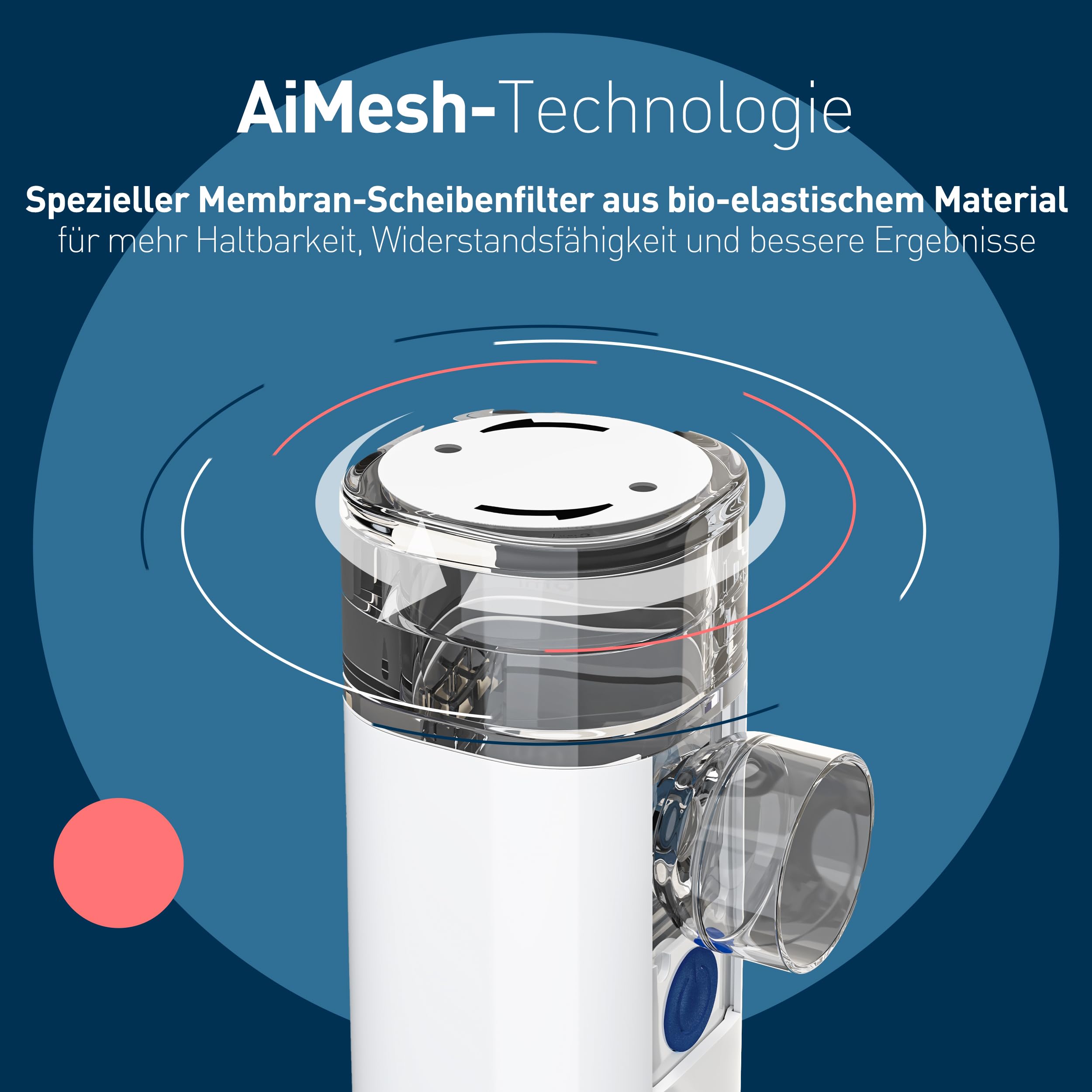 mini Air 360+ vertrieben von OMRON | Tragbares, geräuschloses Inhalationsgerät für Erwachsene & Kinder | Inhalator inkl. zwei Masken+Mundstück | Linderung von Husten & Erkältung | Laden mit Micro-USB