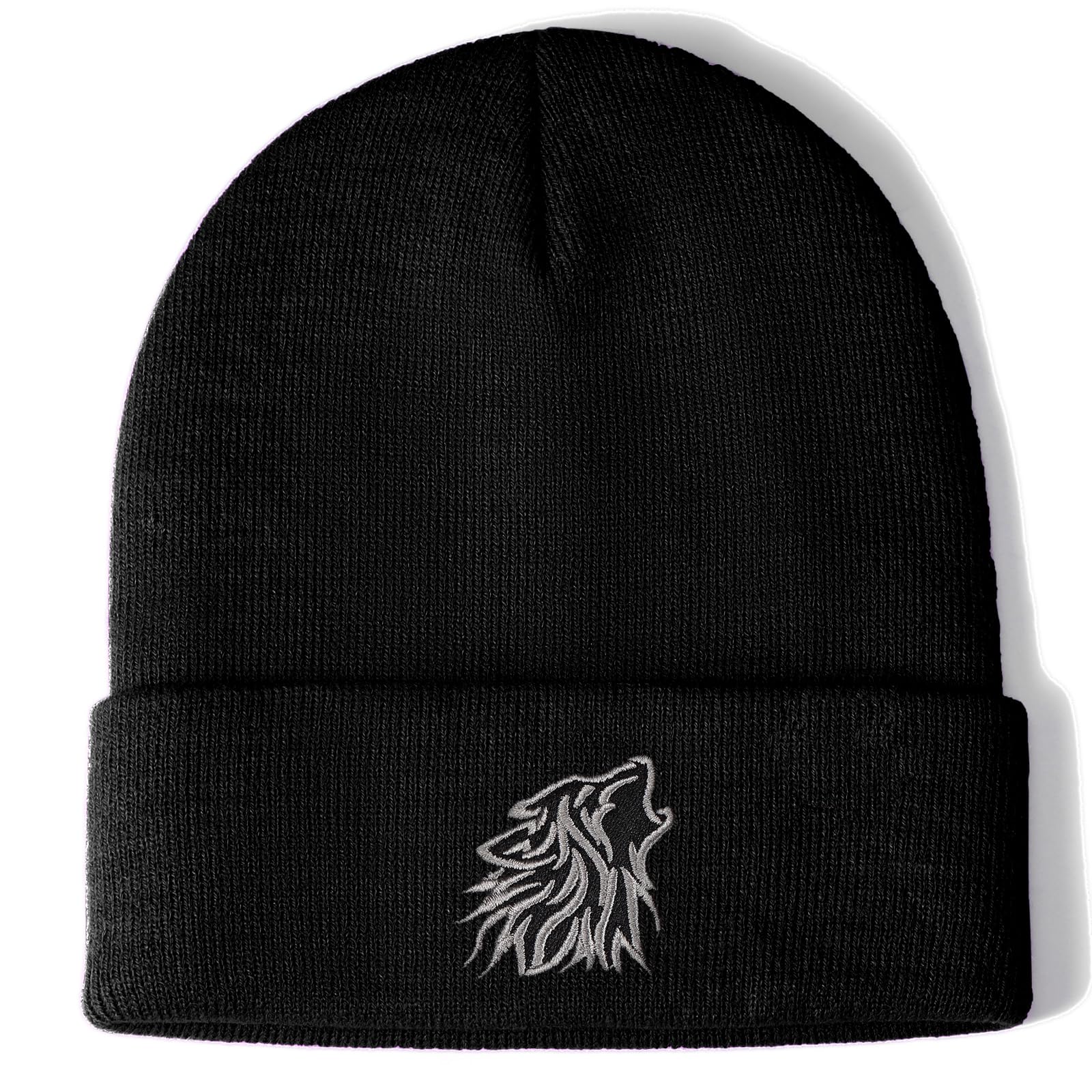 Wolf Beanie Hat Gifts for Men Women Cool Embroidery Themed Gifts for Wolf Lovers Unique Stuffed Animal Accessories