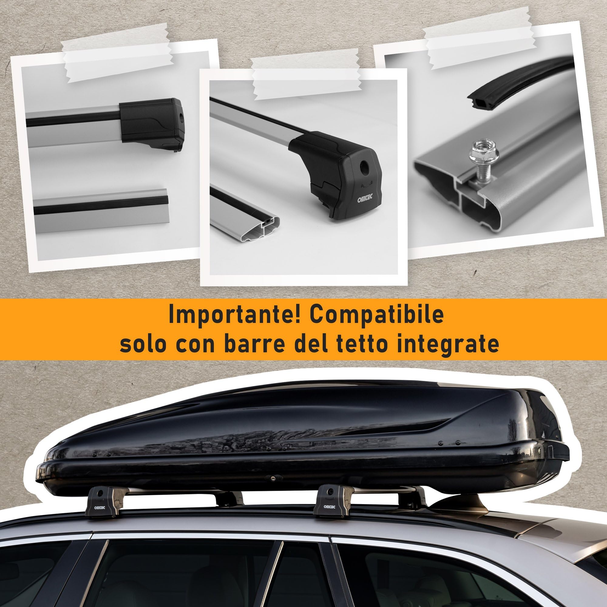 CHROMEMASTER Portapacchi da Tetto, Barre Tetto; Compatibile con Hyundai Kona 2023+; Per il Trasporto di Box da Tetto, Portabiciclette, Scala | Struttura Leggera e Resistente in Alluminio