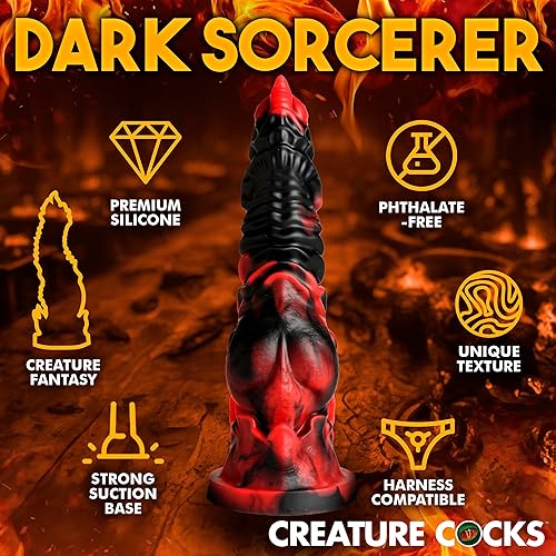 Miniatura 5 de CREATURE COCKS Mephisto - Consolador de silicona para hombres, mujeres y parejas. Consolador de fantasía, silicona de alta calidad. Base de ventosa