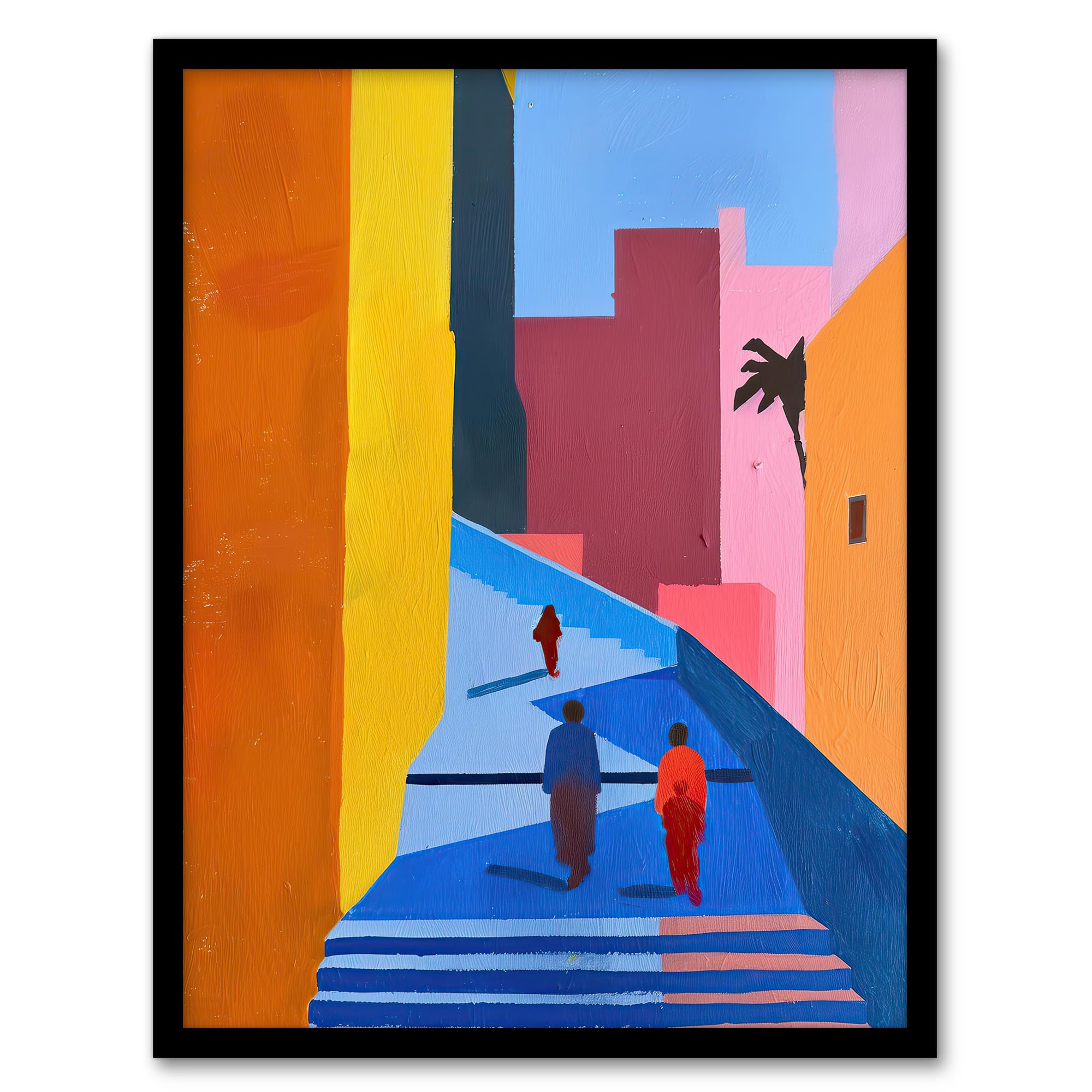 Artery8 Walk Though Casablanca Abstract Morocco Painting Living Room Artwork Framed Wall Art Print 18X24 Inch