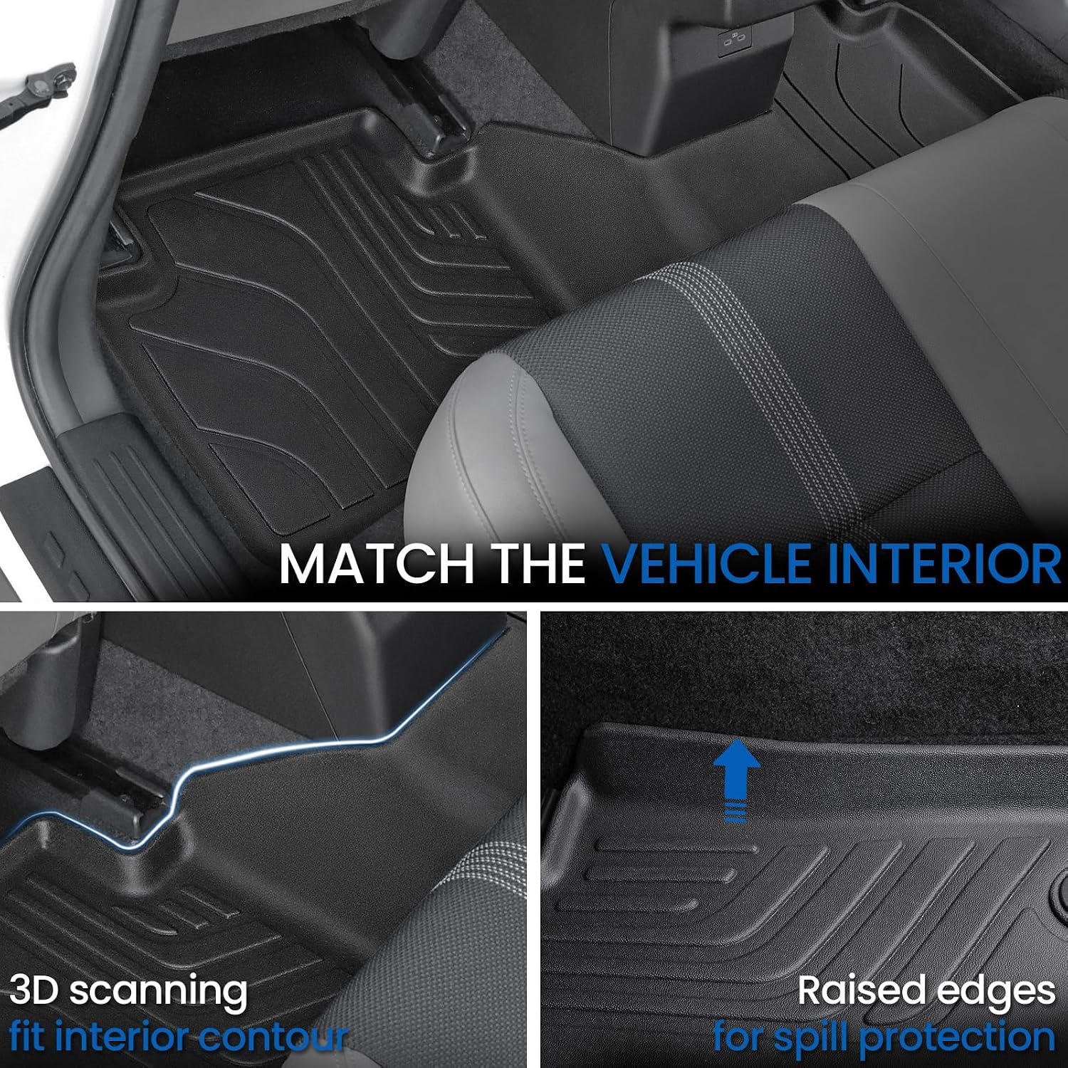 Floor Mats Set for 2023-2026 Mazda CX-50 Gas, All Weather TPE Backrest Mat Trunk Mat Cargo Liner Door Sill Guards Accessories for CX50 (for Mazda CX-50 | 2023-2026)