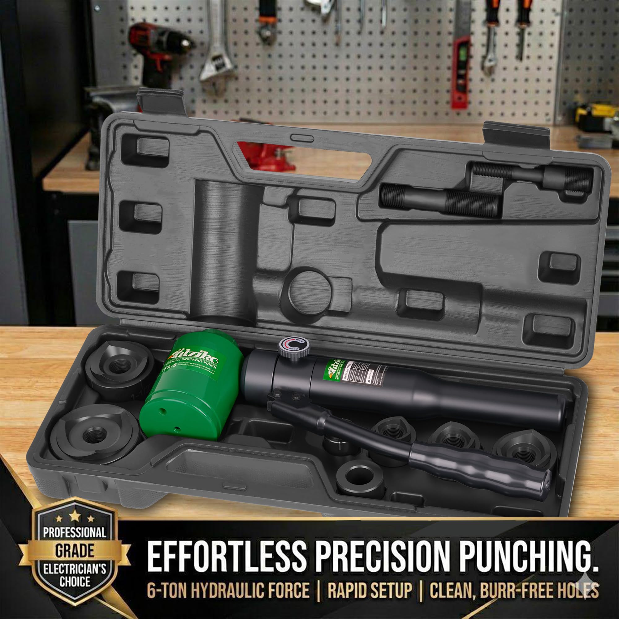 UTZIKO Hydraulic Knockout Hole Punch Driver Kit 1/2 to 2 inch