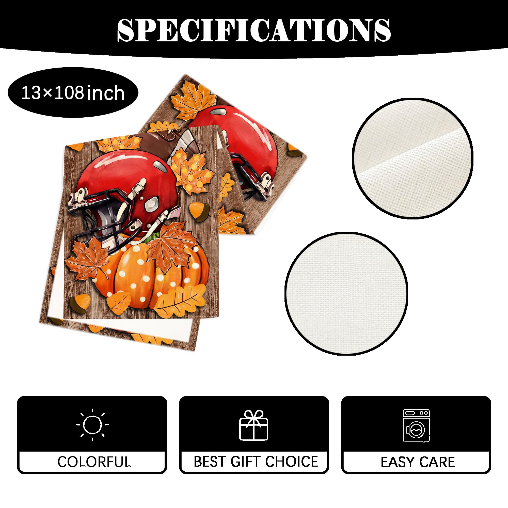 Football Themed Fall Table Runner - Perfect For Thanksgiving & Autumn Decor