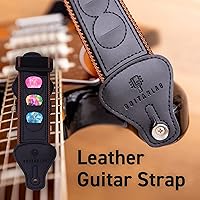 Vista 4 de Kit de Accesorios para Guitarra de Guitar Lab – Premium Caja de Metal con Correa para Guitarra, Cejilla, Afinador, Púas para Guitarras Acústicas