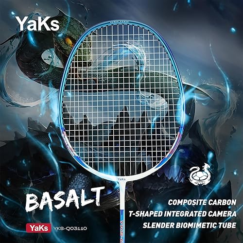 Miniatura 2 de YAKS Juego de raquetas de bádminton de entrenamiento de estudiantes adultos de alta elasticidad profesional de carbono 3U, 2 uds. Tipo duradero