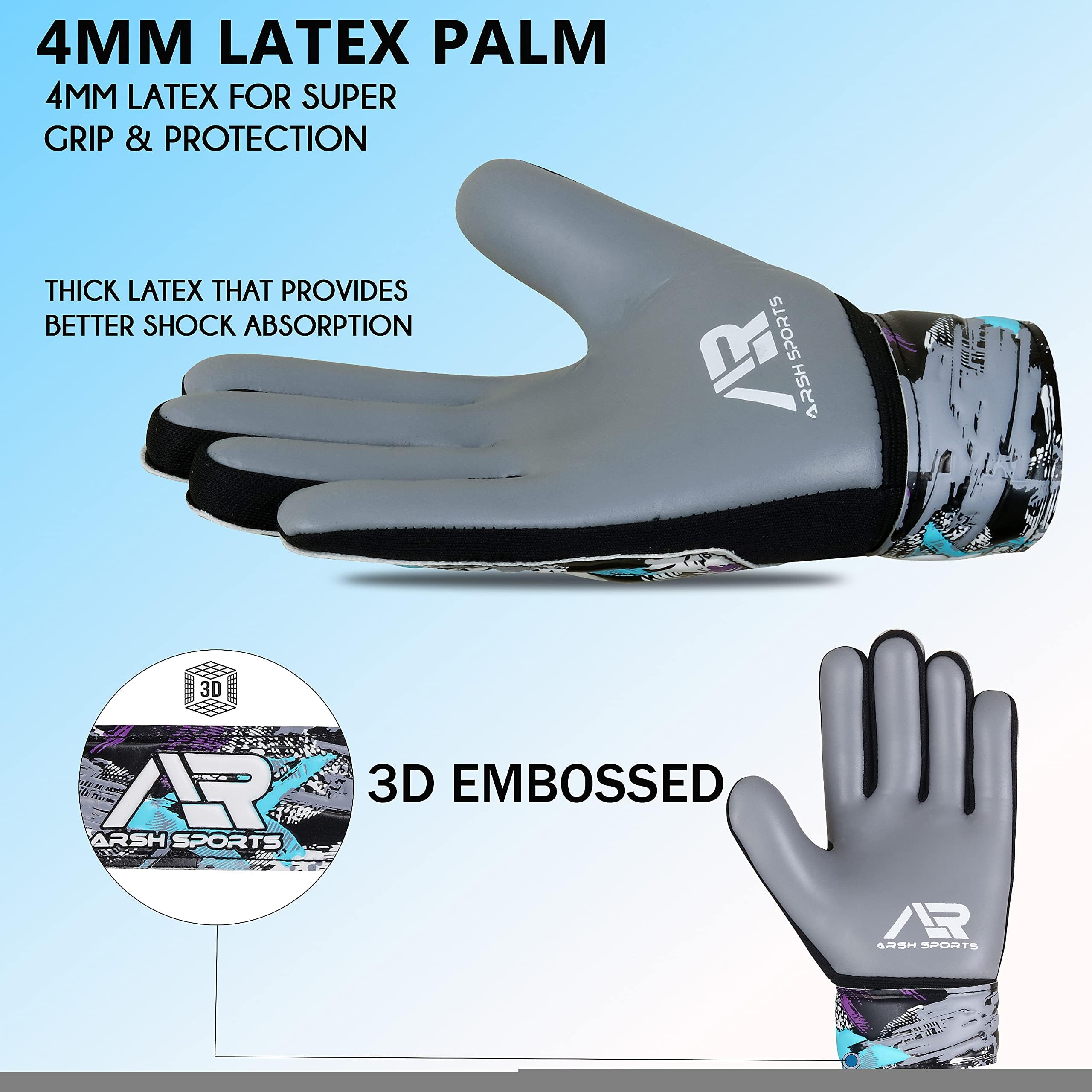 Guantes de portero de fútbol, guantes de portero de fútbol para niños, jóvenes, niños, niños, doble protección de muñeca a lo largo de 4 mm de palma de súper agarre