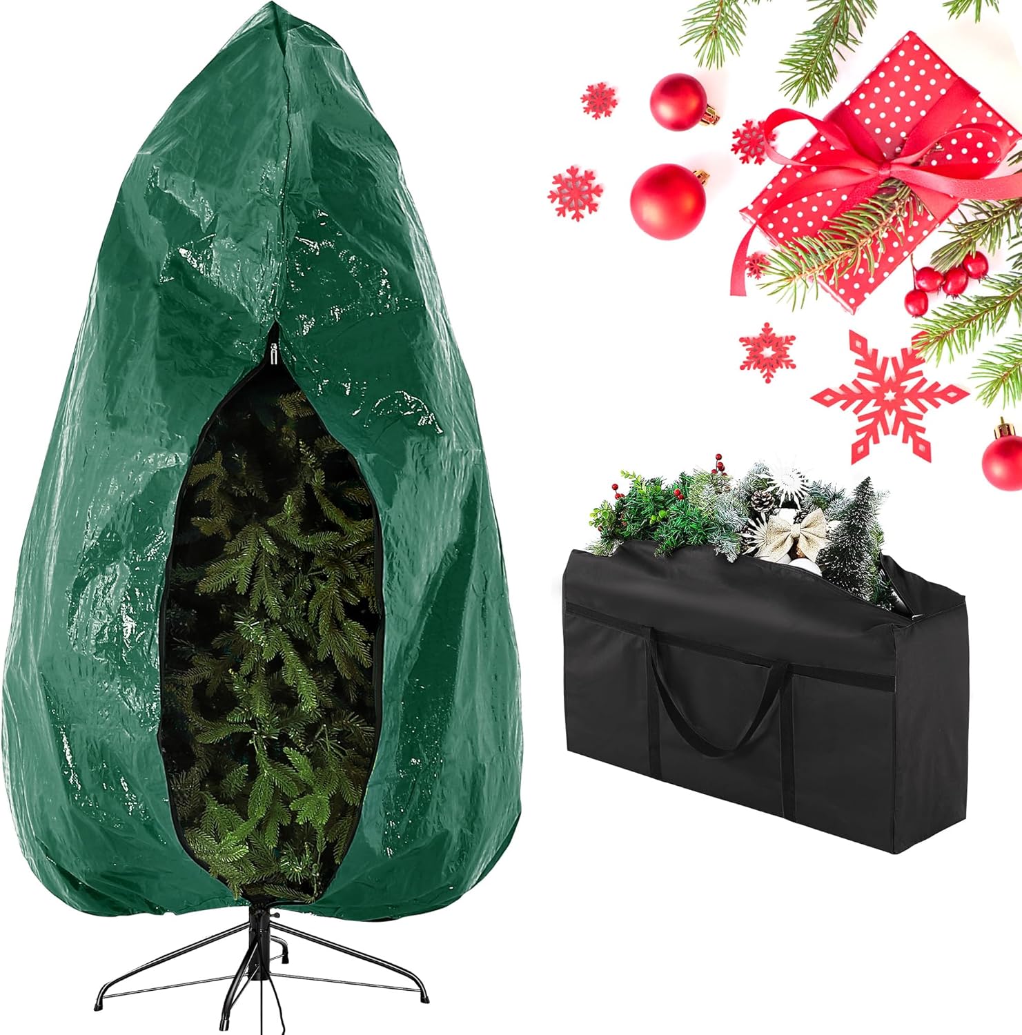Meonum Upright Christmas Tree Storage Bag with Ornament