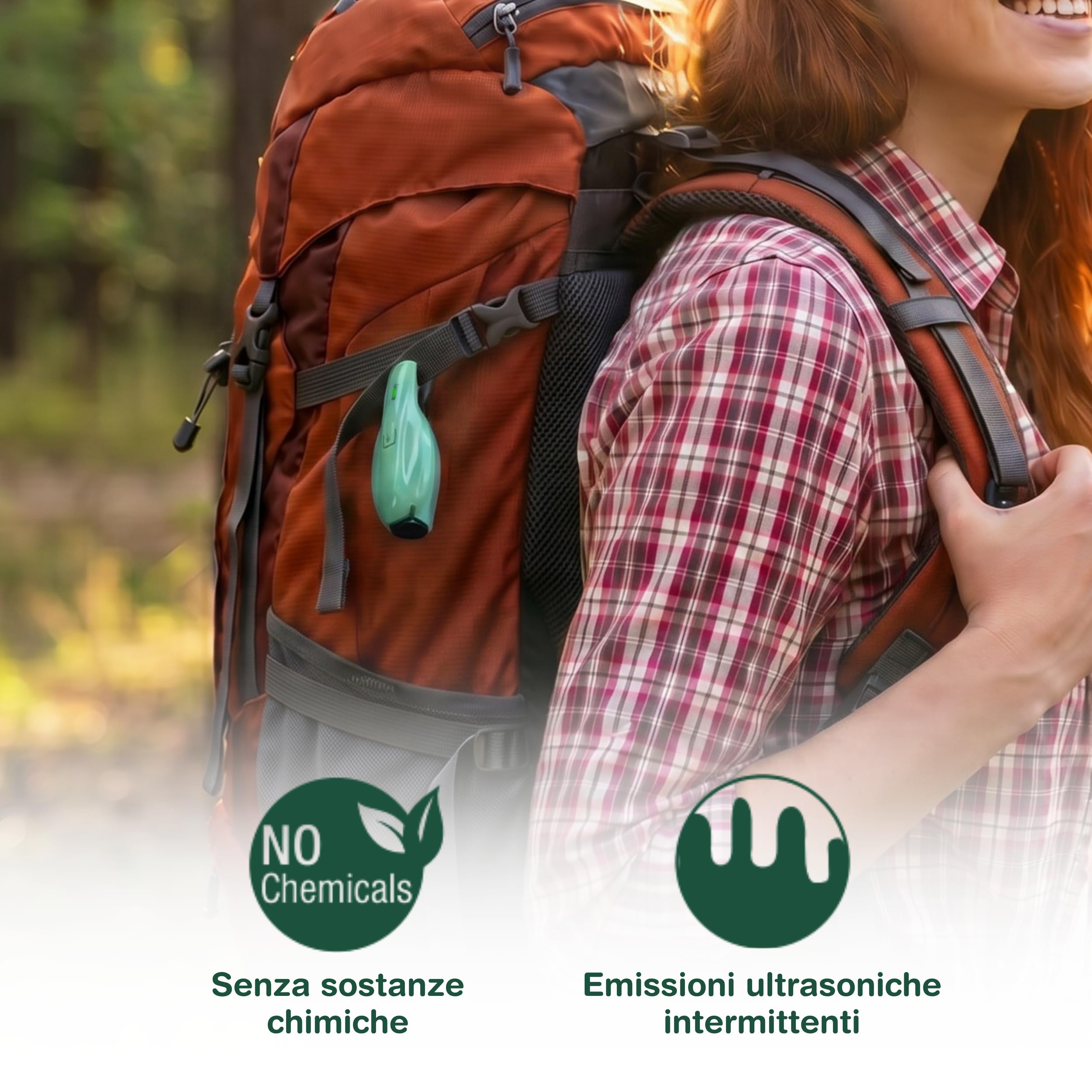 Colpharma Antizecche e Pulci Ultrasuoni Trekking per Persone – Dispositivo Repellente Portatile